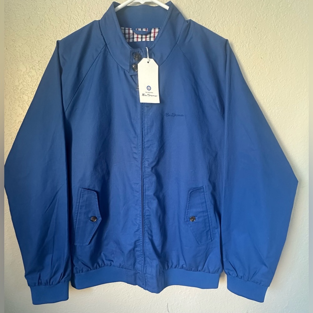 NWT Ben Sherman ,100%Cotton,True Blue Jacket with Plaid Lining
